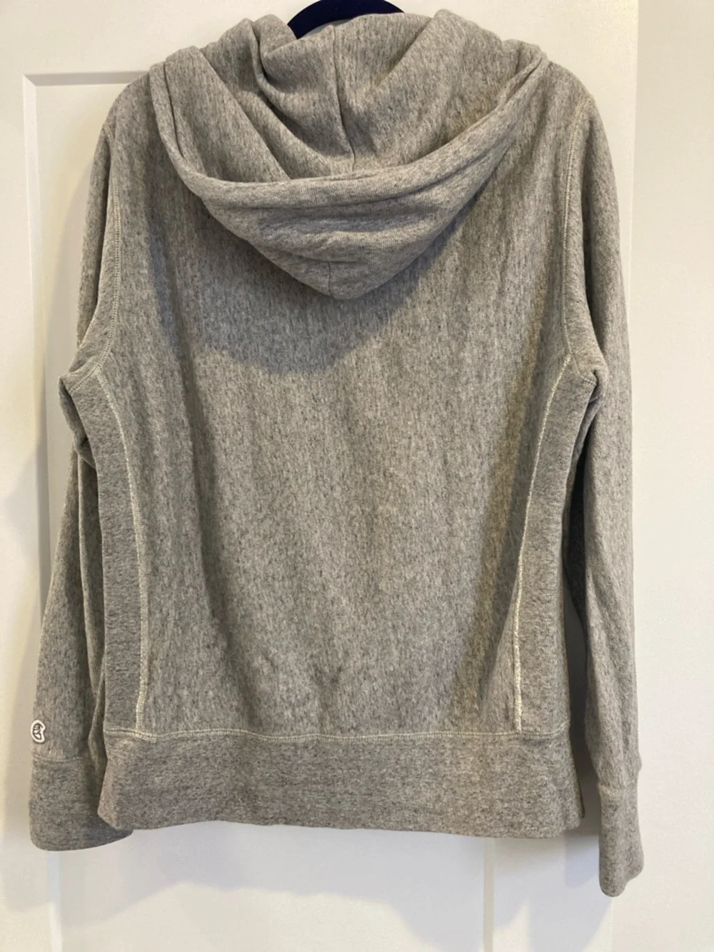 Todd Snyder/Champion Light Gray Hoodie with Cream Drawcords - Picture 5 of 7